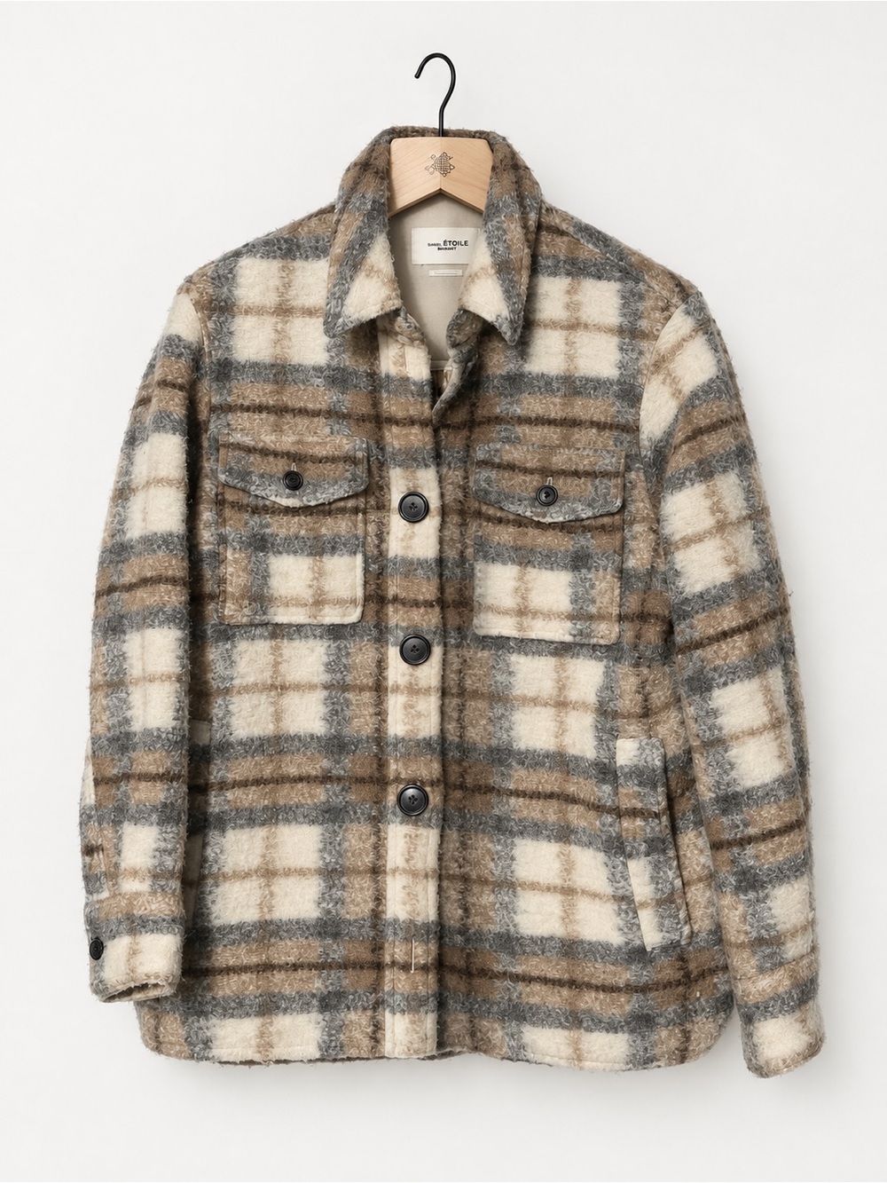 Isabel Marant Étoile Gastoni Plaid Wool Jacket Size 38